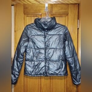 Old Navy Shiny Black Puffer Jacket, Size M